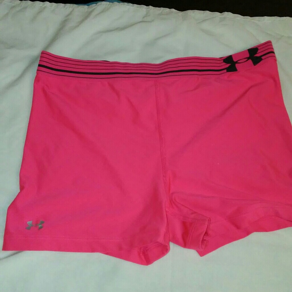 Pink under armor shorts